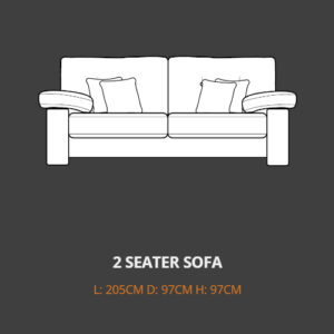 Megan 2 seat sofa in Florence Silver