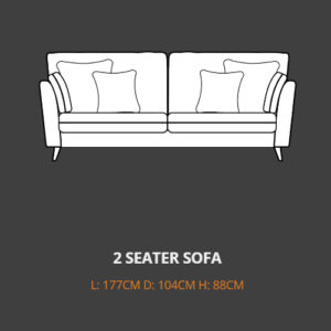 Petra 2 seat sofa in Padua Olive