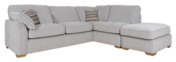 Lorna-right hand facing corner chaise sofa with footstool-featured