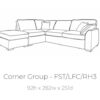 Lorna-left hand facing corner chaise sofa with footstool-tech