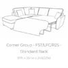 Atlantis-left hand facing corner chaise sofa bed with footstool-tech