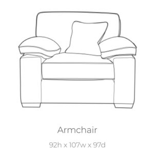 Lara armchair in Henman Shark