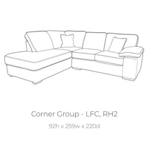 Lara left hand facing corner chaise sofa in Henman Slate